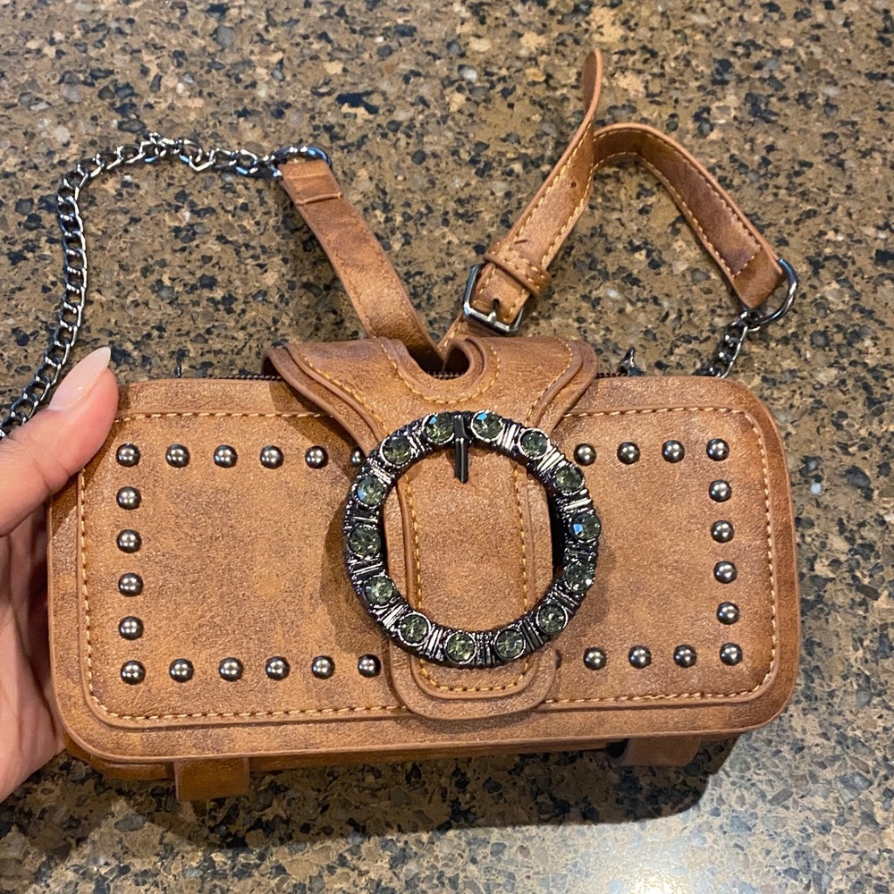 Brown Studded Women's Bag